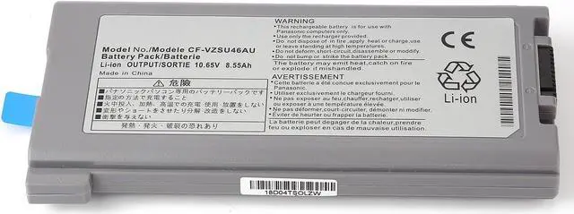 Alt view image 5 of 6 - Laptop Battery 4cell Replacement for Panasonic Toughbook Cf-30 Cf-31 Cf-53 CF-VZSU46 CF-VZSU46S CF-VZSU46U CF-VZSU46R CF-VZSU46AU CF-VZSU71U CF-VZSU72U 10.65V 8.55Ah