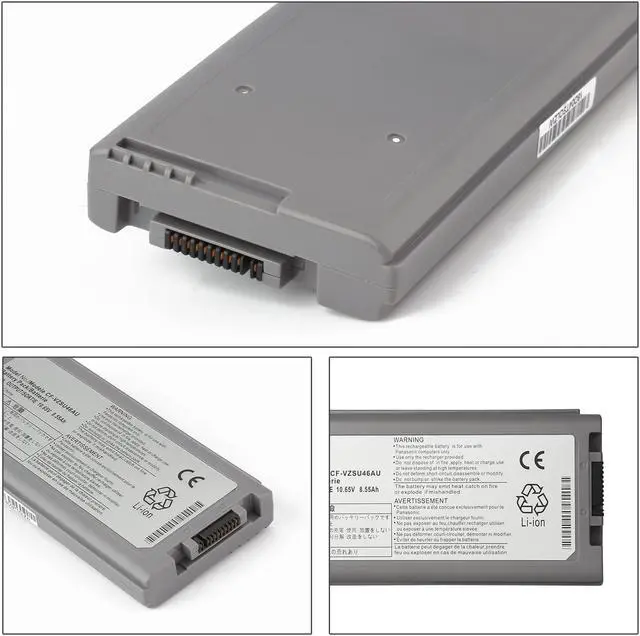 Alt view image 3 of 6 - Laptop Battery 4cell Replacement for Panasonic Toughbook Cf-30 Cf-31 Cf-53 CF-VZSU46 CF-VZSU46S CF-VZSU46U CF-VZSU46R CF-VZSU46AU CF-VZSU71U CF-VZSU72U 10.65V 8.55Ah