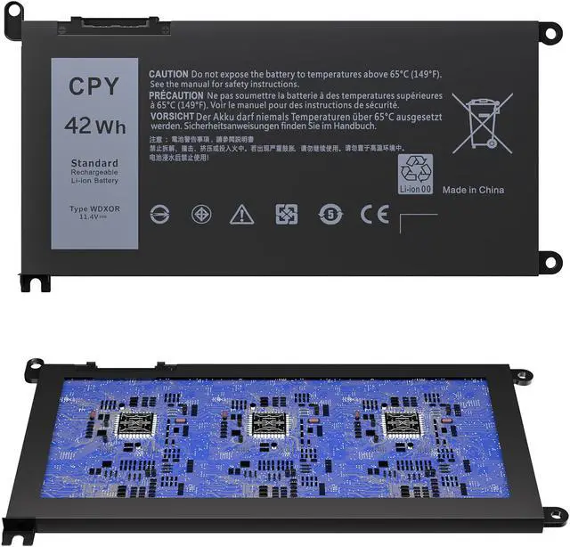 Alt view image 6 of 7 - WDXOR 3CRH3 Battery for Dell Latitude 3480 3580 3189 3379 Inspiron 15 7579 7560 7569 7570 5565 5567 5568 5570 5578 5579 7586 13 7368 7378 5368 5378 17 5765 5767 5775 P58F P75F P66F P69G WDX0R 42Wh