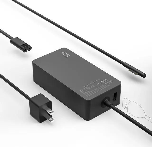 Alt view image 7 of 7 - Surface Book 2 Charger,Power Supply for Microsoft Surface Book 2 Surface Book Surface Laptop Surface Pro 5 Surface Pro 4 Surface Pro 3 with 6.2ft Power Cord 102W 15V 6.33A