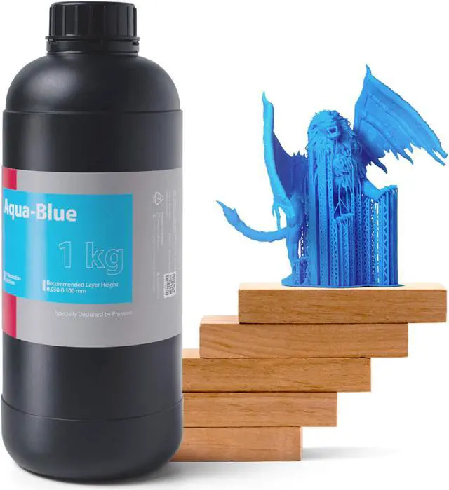 Alt view image 5 of 7 - PHROZEN 3D Printer Rapid Aqua Blue Resin, 405nm LCD UV-Curing Photopolymer Resin for Low Shrinkage, High Precision Printing, Low Odor, Non-Brittle, Non Toxic, Easy to Print, and Fast Printing (1KG)