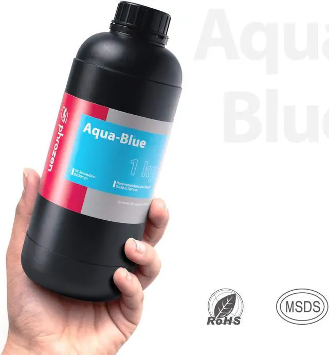 Alt view image 4 of 7 - PHROZEN 3D Printer Rapid Aqua Blue Resin, 405nm LCD UV-Curing Photopolymer Resin for Low Shrinkage, High Precision Printing, Low Odor, Non-Brittle, Non Toxic, Easy to Print, and Fast Printing (1KG)