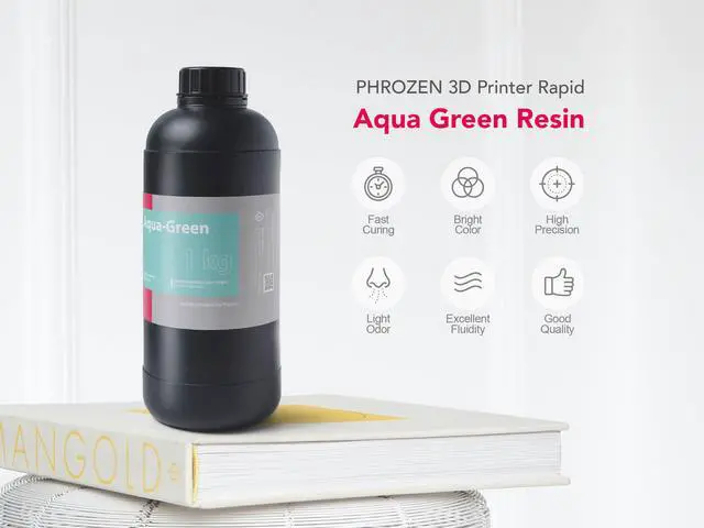 Alt view image 7 of 7 - PHROZEN 3D Printer Rapid Aqua Green Resin, 405nm UV-Curing Photopolymer Resin for Low Shrinkage, High Precision Printing, Low Odor, Non-Brittle, Non Toxic, Easy to Print, and Fast Printing (1KG)