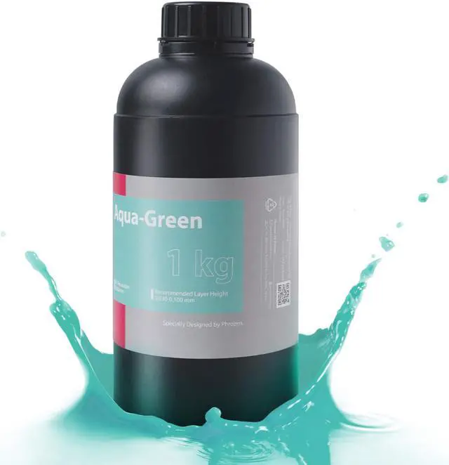 Alt view image 3 of 7 - PHROZEN 3D Printer Rapid Aqua Green Resin, 405nm UV-Curing Photopolymer Resin for Low Shrinkage, High Precision Printing, Low Odor, Non-Brittle, Non Toxic, Easy to Print, and Fast Printing (1KG)