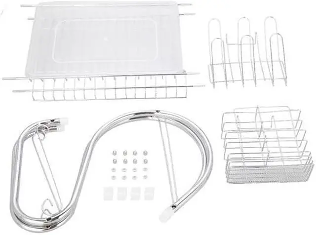 Alt view image 5 of 7 - Multifunctional S-shaped Dual Layers Bowls & Dishes & Chopsticks & Spoons Collection Shelf Dish Drai