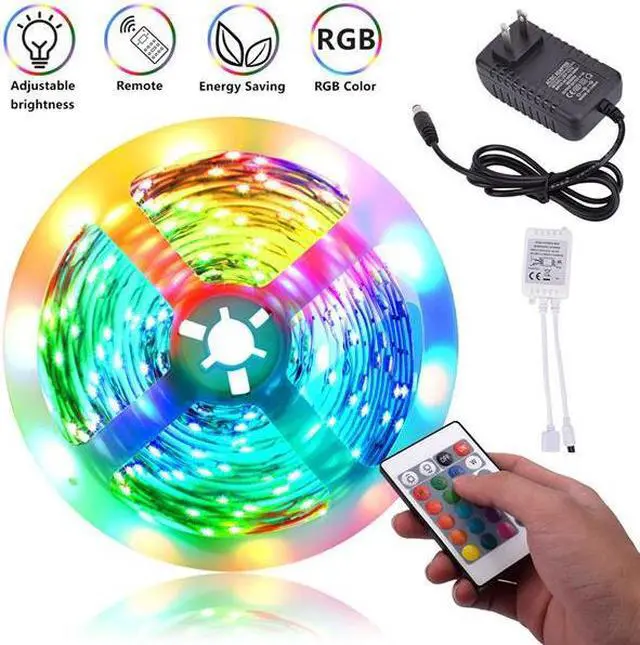 Alt view image 3 of 7 - 12V 10M Dual-Disk SMD 2835 Lamp Beads 300 Lamp-RGB-IR44-Non-Waterproof And Non-Glue 24-Key Light Strip Set (40W White Light Board)
