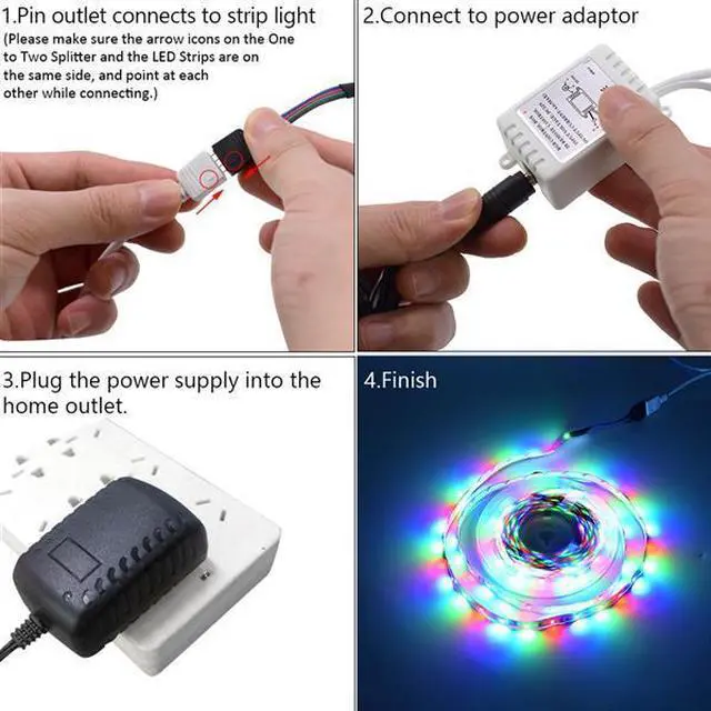Alt view image 4 of 7 - 12V 10M Dual-Disk SMD 2835 Lamp Beads 300 Lamp-RGB-IR44-Non-Waterproof And Non-Glue 24-Key Light Strip Set (40W White Light Board)