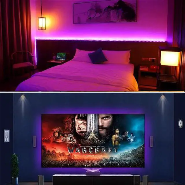 Alt view image 7 of 7 - 12V 10M Dual-Disk SMD 2835 Lamp Beads 300 Lamp-RGB-IR44-Non-Waterproof And Non-Glue 24-Key Light Strip Set (40W White Light Board)