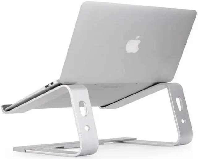 Alt view image 3 of 7 - Laptop Stand, Computer Stand for Laptop, Aluminium Laptop Riser, Ergonomic Laptop Holder Compatible with MacBook Air Pro, Dell XPS, More 10-17 Inch Laptops Work from Home