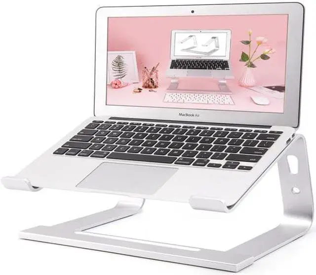 Alt view image 7 of 7 - Laptop Stand, Computer Stand for Laptop, Aluminium Laptop Riser, Ergonomic Laptop Holder Compatible with MacBook Air Pro, Dell XPS, More 10-17 Inch Laptops Work from Home