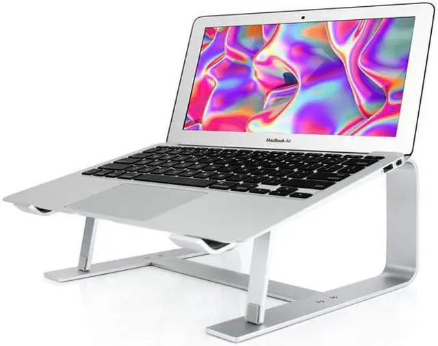 Alt view image 7 of 7 - Laptop Stand, Computer Stand for Laptop, Aluminium Laptop Riser, Ergonomic Laptop Holder Compatible with MacBook Air Pro, Dell XPS, More 10-17 Inch Laptops Work from Home-Sliver