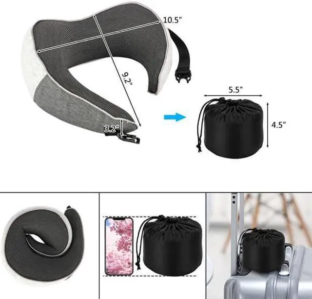 Alt view image 6 of 7 - Arc Neck Pillow Buckle Gray