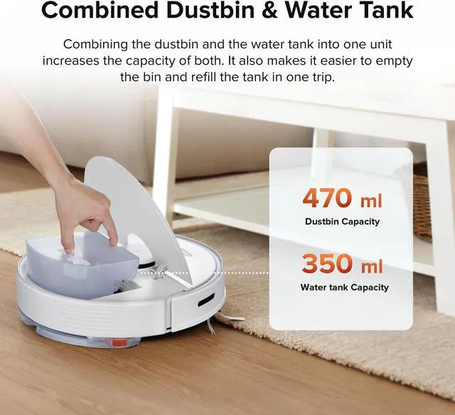 Alt view image 3 of 7 - Roborock Q7 Max Robot Vacuum and Mop Cleaner, 4200Pa Strong Suction, Lidar Navigation, Multi-Level Mapping, No-Go&No-Mop Zones, Works with Alexa, Perfect for Pet Hair (White)