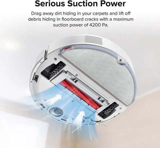 Alt view image 2 of 7 - Roborock Q7 Max Robot Vacuum and Mop Cleaner, 4200Pa Strong Suction, Lidar Navigation, Multi-Level Mapping, No-Go&No-Mop Zones, Works with Alexa, Perfect for Pet Hair (White)