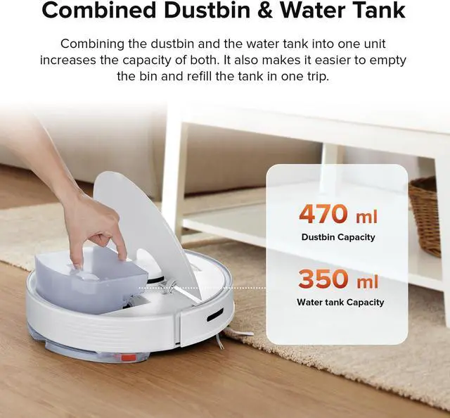 Alt view image 6 of 7 - Roborock Q7 Max+  Robot Vacuum and Mop with Auto-Empty Dock Pure , 4200Pa Suction, No-Mop&No-Go Zones, APP-Controlled Mopping, White, Renewed