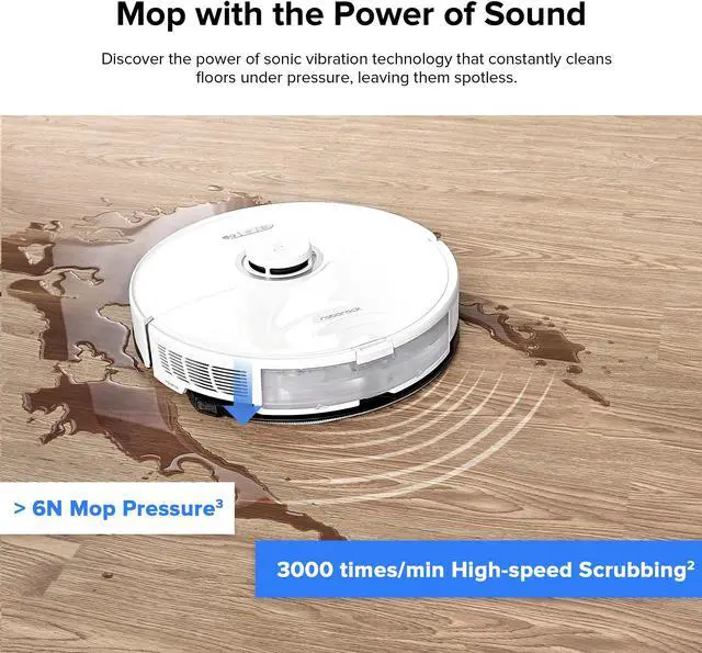 Alt view image 5 of 7 - Roborock S8 Robot Vacuum and Mop Cleaner, DuoRoller Brush, 6000Pa Suction, ReactiveAI 2.0 Obstacle Avoidance, Sonic Mopping, Auto Lifting Mop, Works with Alexa, Perfect for Pet Hair, White (Renewed)