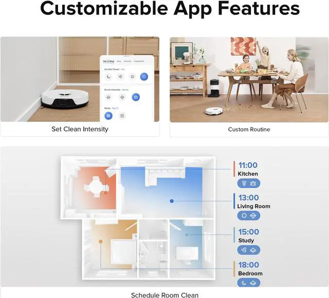 Alt view image 6 of 7 - Roborock S8+ Robot Vacuum, Sonic Mop with Self-Empty Dock,  Auto Lifting Mop, Ultrasonic Carpet Detection, 6000Pa Suction, White (Renewed)