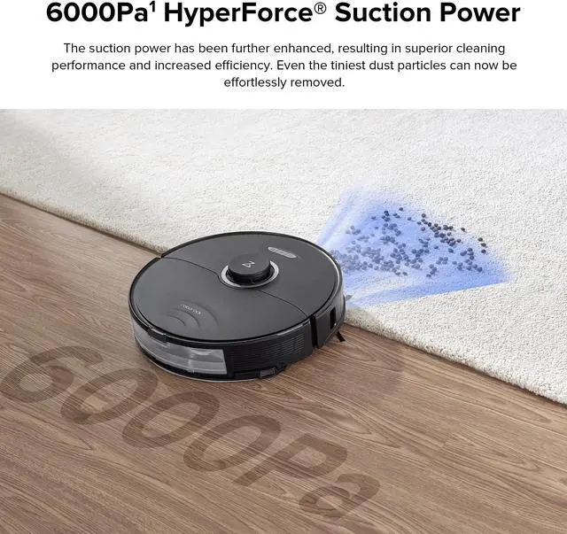 Alt view image 5 of 7 - roborock S8+ Robot Vacuum, Sonic Mop with Self-Empty Dock, Auto Lifting Mop, Ultrasonic Carpet Detection, 6000Pa Suction, Black (Renewed)