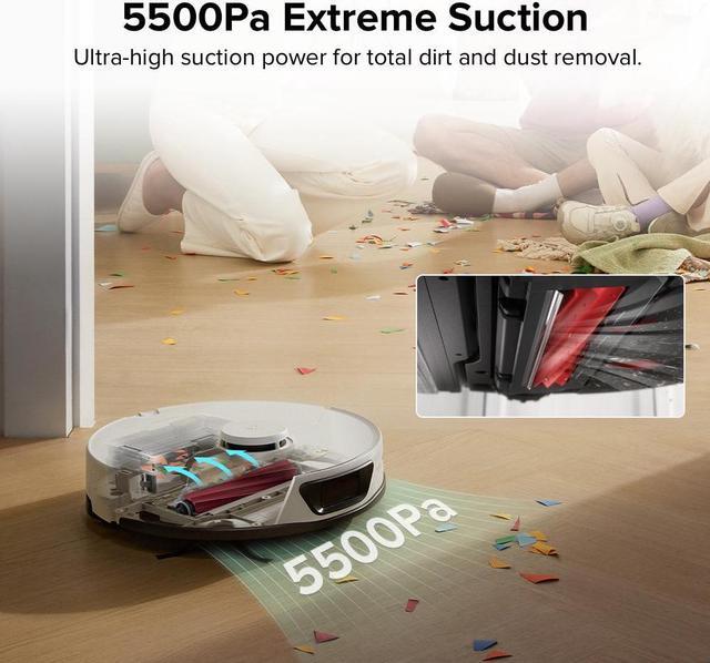Alt view image 4 of 7 - Roborock S7 Max Ultra Robot Vacuum Cleaner, Self-Drying, Self-Washing, Self-Emptying,5500Pa Suction, Reactive Tech Obstacle Avoidance, White (Renewed)
