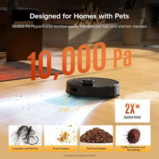 Alt view image 3 of 7 - Roborock Q7 M5+ Self-Empty Robot Vacuum and Mop, 10000Pa Suction,Dual Anti-Tangle System (Refurbished)