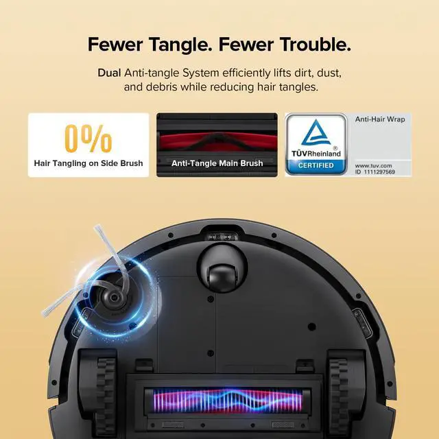Alt view image 4 of 7 - Roborock Q7 M5+ Self-Empty Robot Vacuum and Mop, 10000Pa Suction,Dual Anti-Tangle System (Refurbished)