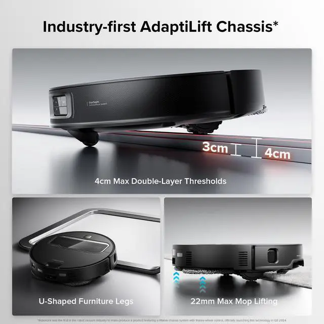 Alt view image 5 of 7 - Roborock Saros Z70 Robot Vacuum & Mop, 22000Pa, Omnigrip Arm, AI-Powered, FlexiArm Riser Tech, Hot Water Mop Washing & Self-Cleaning, Obstacle Avoidance