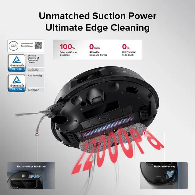 Alt view image 7 of 7 - Roborock Saros Z70 Robot Vacuum & Mop, 22000Pa, Omnigrip Arm, AI-Powered, FlexiArm Riser Tech, Hot Water Mop Washing & Self-Cleaning, Obstacle Avoidance