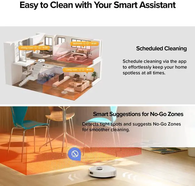 Alt view image 7 of 7 - Roborock Q7 M5+ Self-Empty Robot Vacuum and Mop, 10000Pa Suction,Dual Anti-Tangle System (Refurbished) White