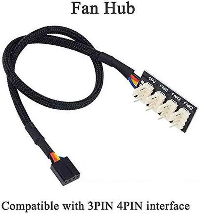 Alt view image 5 of 5 - Aimeixin PWM Fan Hub, PC CPU Motherboard Cooling 4 PIN/3PIN Fan Power Cable Hub Splitter Adapter 1 to 4 Fan PWM Case Fan Connector for Desktop Computer Cooler Case Fans