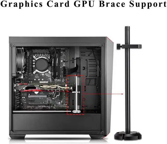 Alt view image 5 of 7 - Aimeixin Desktop PC Graphics Card GPU Brace Support,Video Card Sag Holder,Aluminum Anodized Aerospace Bracket