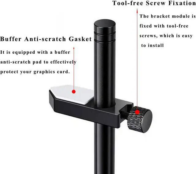 Alt view image 2 of 7 - Aimeixin Desktop PC Graphics Card GPU Brace Support,Video Card Sag Holder,Aluminum Anodized Aerospace Bracket