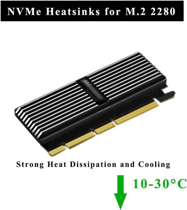 Alt view image 3 of 6 - Aimeixin M.2 Heatsink Cooler, Aluminum Heat Sinks with Silicone Thermal Pad for NVMe M.2 2280 SSD (Black)