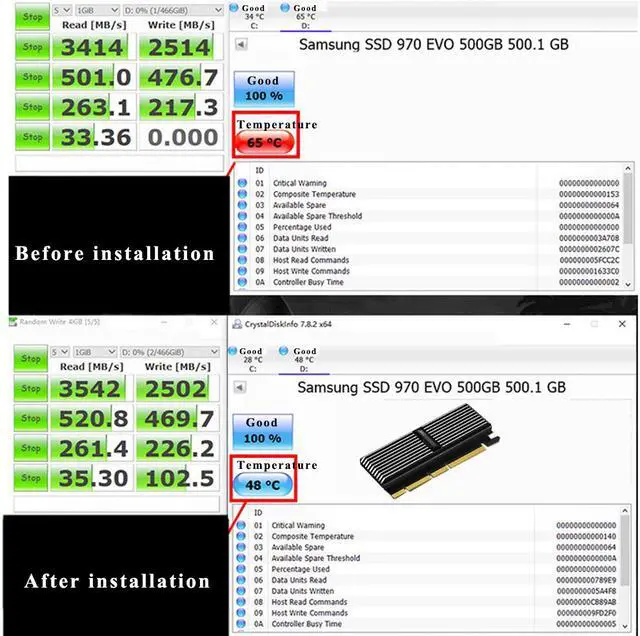 Alt view image 4 of 6 - Aimeixin M.2 Heatsink Cooler, Aluminum Heat Sinks with Silicone Thermal Pad for NVMe M.2 2280 SSD (Black)