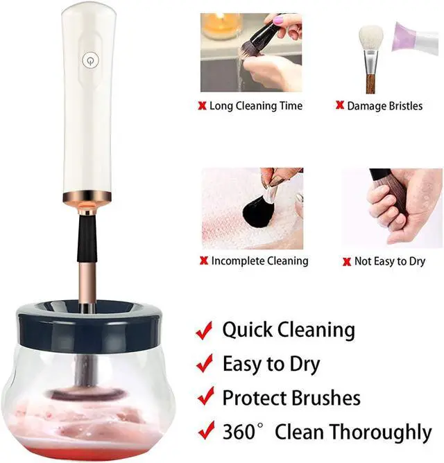 Alt view image 5 of 7 - DOTSOG Makeup Brush Cleaner ,Super-Fast Electric Brush Cleaner, Machine Automatic Brush Cleaner Spinner Makeup Brush Tools