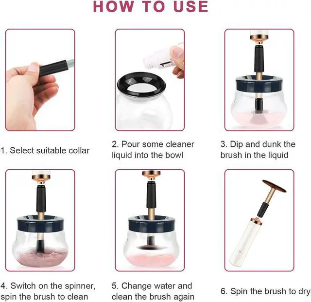 Alt view image 4 of 7 - DOTSOG Makeup Brush Cleaner ,Super-Fast Electric Brush Cleaner, Machine Automatic Brush Cleaner Spinner Makeup Brush Tools