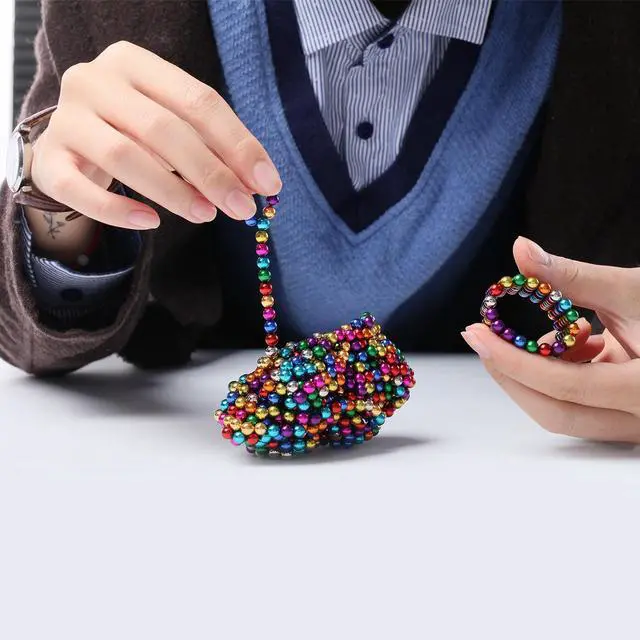 Alt view image 5 of 6 - Coloful Magnet Balls Toy - 1000 PCS 5mm Magnetic Balls Cube Fidget Gadget Toys ,Toys Magnetic Beads Stress Relief Toys for Adults