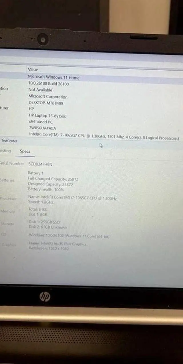 Alt view image 2 of 7 - HP 15-dy1971cl - 15.6" FHD Laptop Intel Core i7-1065G7 1.3GHz 8GB RAM 256GB SSD Intel Iris Xe Graphics - Windows 11 Home
