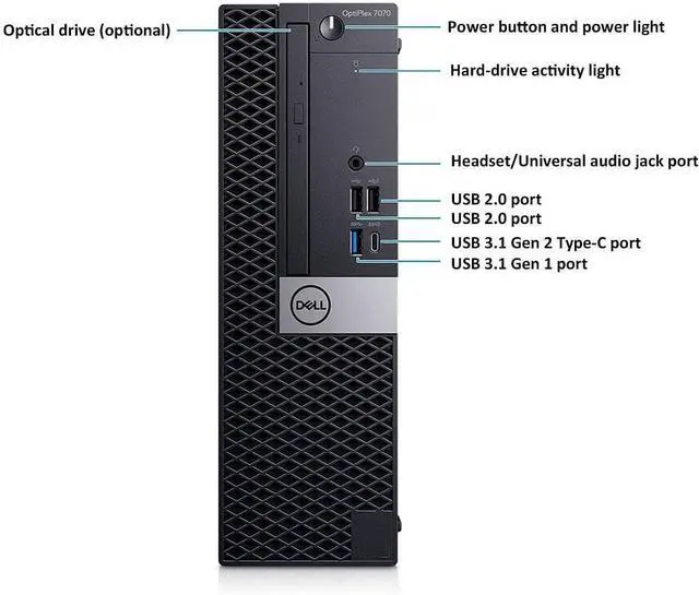 Alt view image 2 of 3 - Dell Optiplex 7070 SFF Desktop PC - Intel Core i7-9700 3GHz 16GB RAM 256GB SSD NVIDIA Quadro P620 (2 Graphic Cards) - Windows 11 Pro