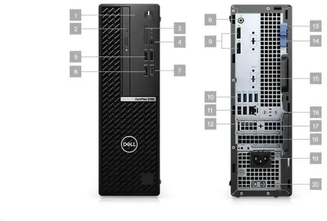 Alt view image 3 of 3 - Dell OptiPlex 5080 SFF Desktop PC - Intel Core i5-10500 3.1GHz 16 GB RAM 256 GB SSD Intel Integrated Graphics - Windows 11 Pro