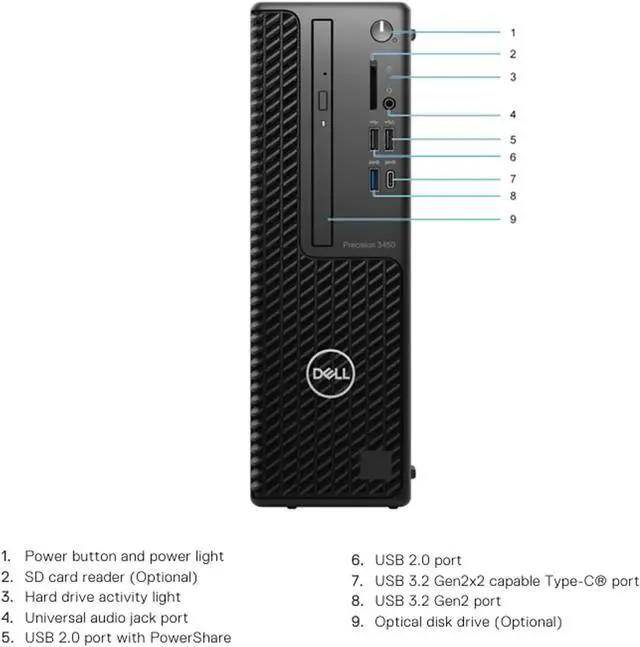 Alt view image 3 of 5 - Dell Precision 3450 Small Form Factor Desktop PC - Intel Core i7-11700 2.5GHz 32GB RAM 256GB SSD - Intel Integrated Graphics - Windows 11 Pro