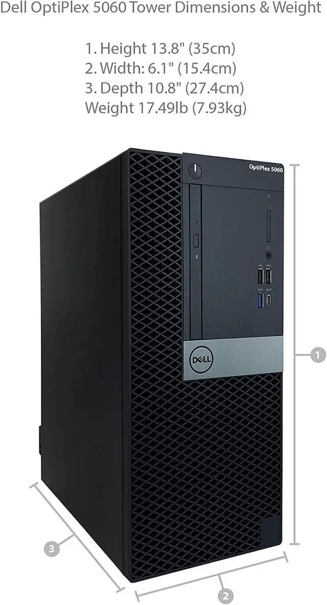 Alt view image 3 of 5 - Dell OptiPlex 5060 Tower Desktop PC - Intel Core Core i5-8500 3.0GHz 32GB RAM 1TB SSD - Intel Integrated Graphics - Windows 11 Pro