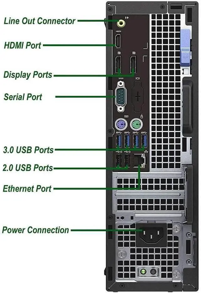 Alt view image 5 of 5 - Dell OptiPlex 7040 SFF Desktop - Intel Core i7-6700 3.4GHz 32GB RAM 512GB SSD - Intel Integrated Graphics - Windows 11 Pro