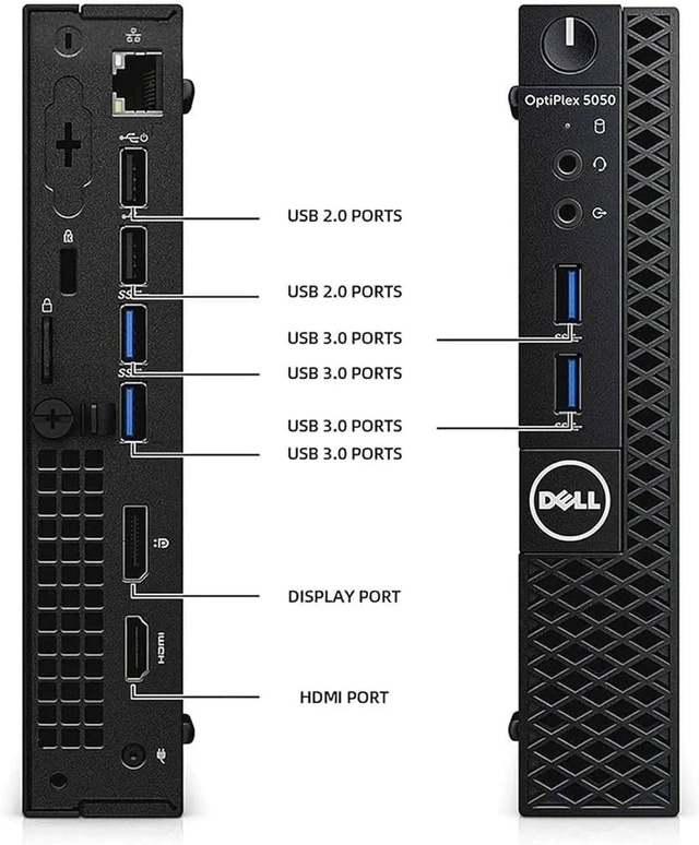 Alt view image 3 of 3 - Dell OptiPlex 5050 Micro Mini PC Desktop Computer - Intel Core i5-6500T 2.50GHz, 16GB RAM, 256GB SSD, Intel Integrated Graphics, WIFI, BT Dongle, Wired Keyboard, Mouse, DisplayPort, Windows 11 Pro
