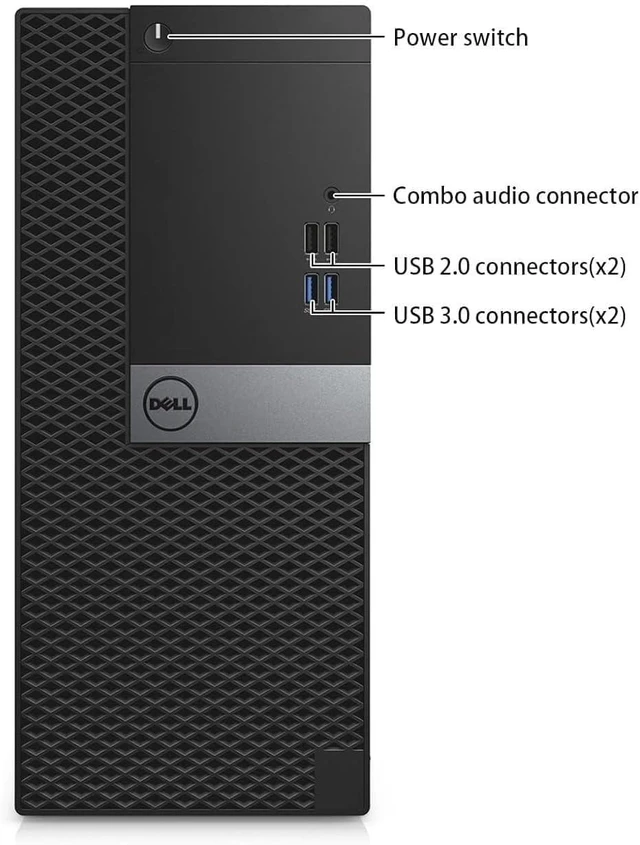 Alt view image 3 of 3 - Dell OptiPlex 7040 Mini Tower Desktop PC - Intel Core i7-6700 3.40GHz, 8GB RAM, 256GB SSD, Intel Integrated Graphics, Wired Keyboard & Mouse, WIFI, BT Dongle, Windows 11 Pro