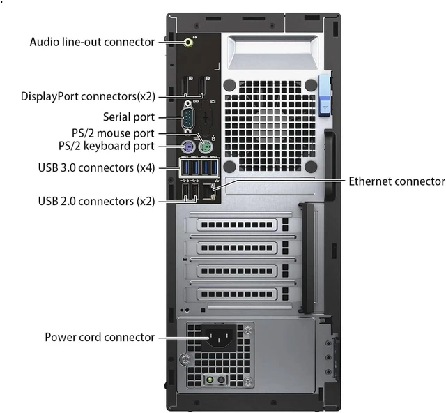 Alt view image 2 of 3 - Dell OptiPlex 7040 Mini Tower Desktop PC - Intel Core i7-6700 3.40GHz, 8GB RAM, 256GB SSD, Intel Integrated Graphics, Wired Keyboard & Mouse, WIFI, BT Dongle, Windows 11 Pro