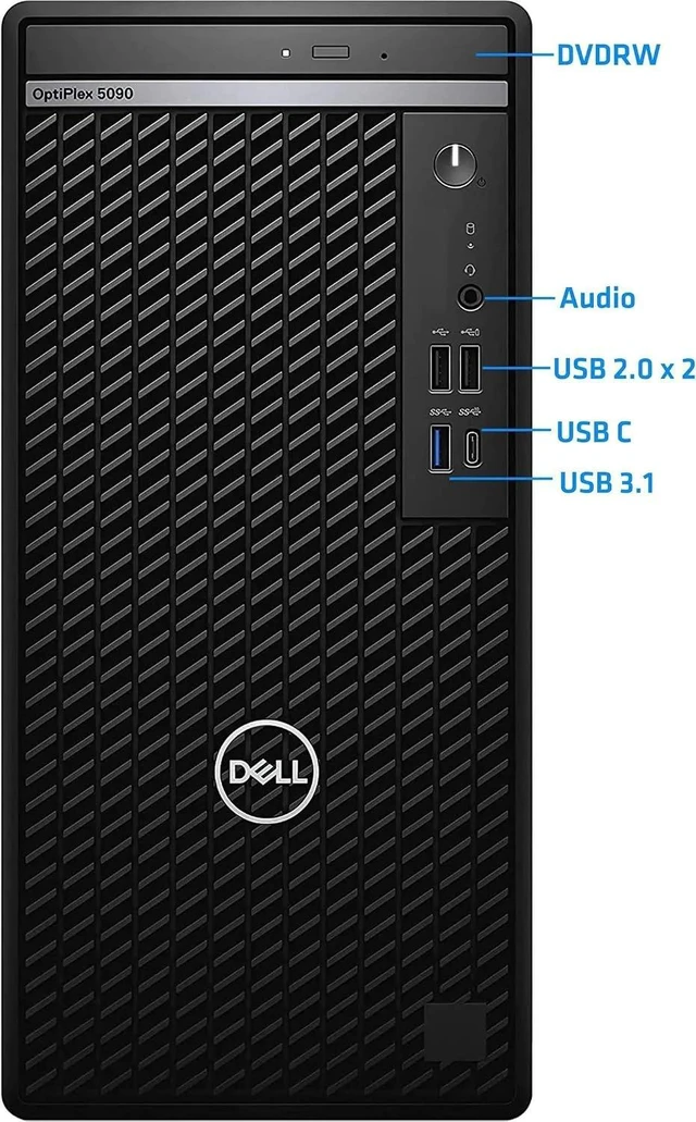 Main image of Dell Optiplex 5090 Mini Tower Desktop PC - Intel Core i5-10600 3.30GHz, 16GB RAM, 512GB SSD, Intel Integrated Graphics, Wired keyboard & Mouse, WIFI, BT Dongle, Windows 11 Pro
