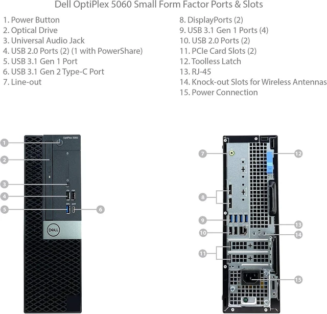 Alt view image 3 of 3 - Dell OptiPlex 5060 SFF - Intel Core i7-8700 3.00GHz, 16GB RAM, 512GB SSD, Intel Integrated Graphics, Wired Keyboard, Mouse, WIFI, BT Dongle, Windows 11 Pro