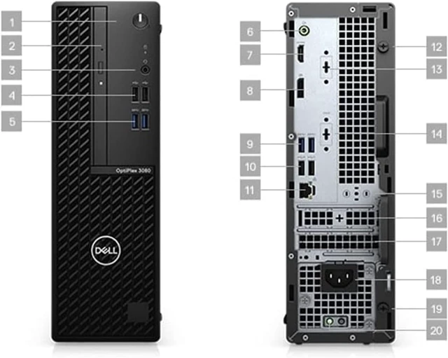 Alt view image 2 of 3 - Dell OptiPlex 3080 SFF - Intel Core i7-10700 2.90GHz, 16GB RAM, 256GB SSD, Intel Integrated Graphics, Wireless Keyboard, Mouse, Built in WIFI, BT, Windows 11 Pro