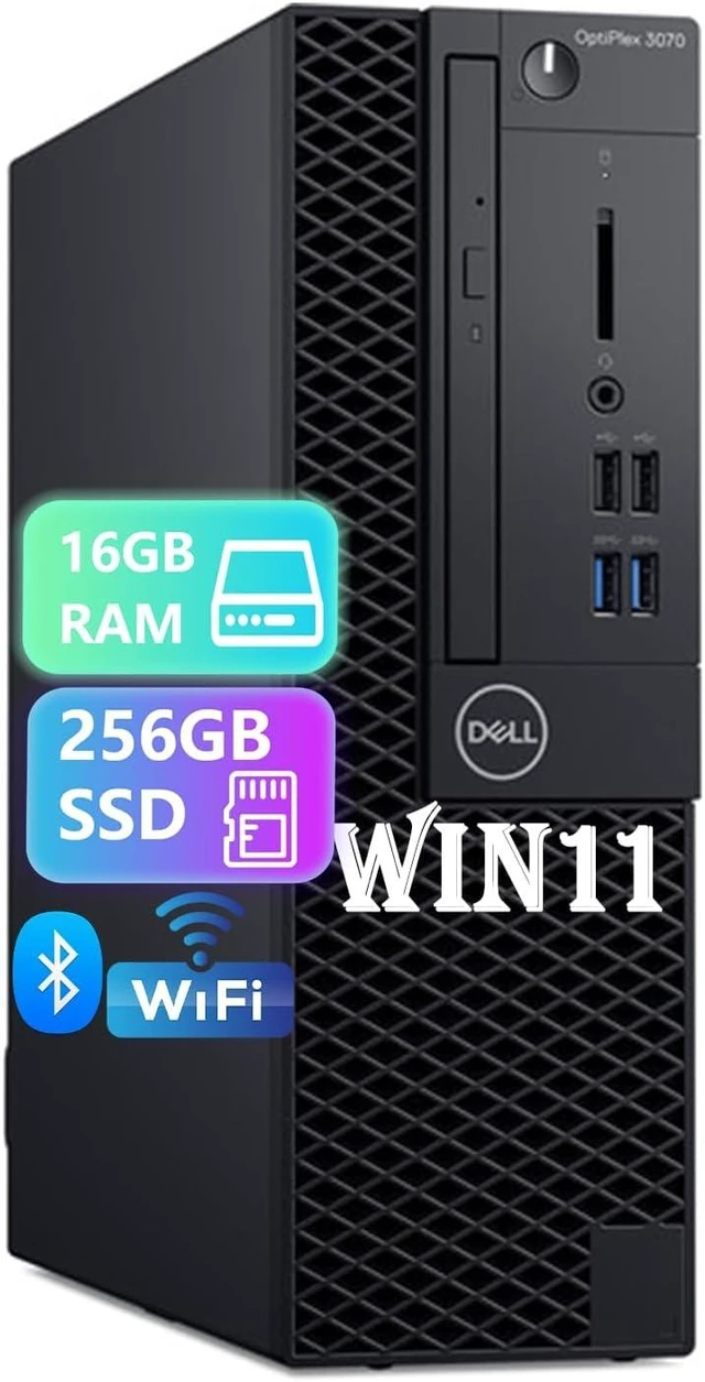 Main image of Dell OptiPlex 3070 SFF - Intel Core i5-9500 3GHz, 16GB RAM, 256GB SSD, Intel Integrated Graphics, Wired Keyboard, Mouse, WIFI, BT Dongle, Windows 11 Pro