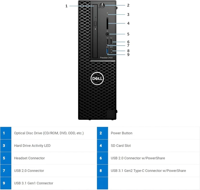 Alt view image 6 of 6 - Dell Precision 3430 SFF - Intel Core i7-8700 3.20GHz, 8GB RAM, 256GB SSD, Intel Integrated Graphics, Wired Keyboard, Mouse, WIFI, BT Dongle, Windows 11 Pro